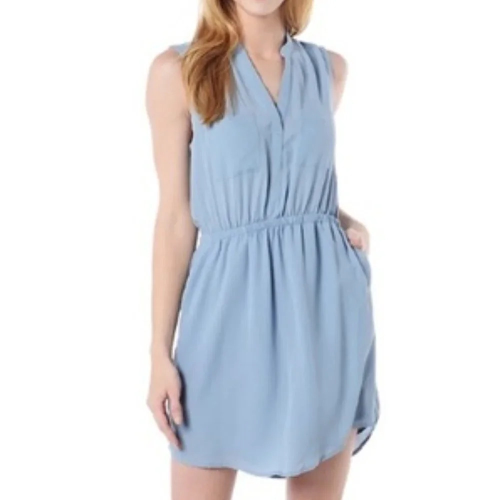 Cupcakes & Cashmere Kellen Cut Out V-Neck Blue Mini Dress Size S